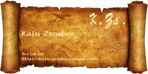 Kain Zsombor névjegykártya
