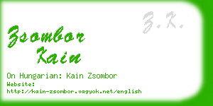 zsombor kain business card